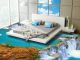 Kunstvoller 3D-Fußboden im Schlafzimmer (Motiv: Wasserfall)